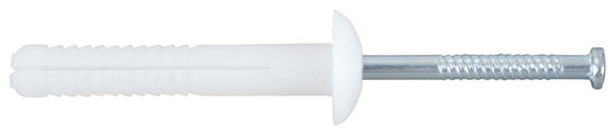 Ancrage à clous en nylon blanc Tête ronde Profil bas Finition 5 mm x 25 mm